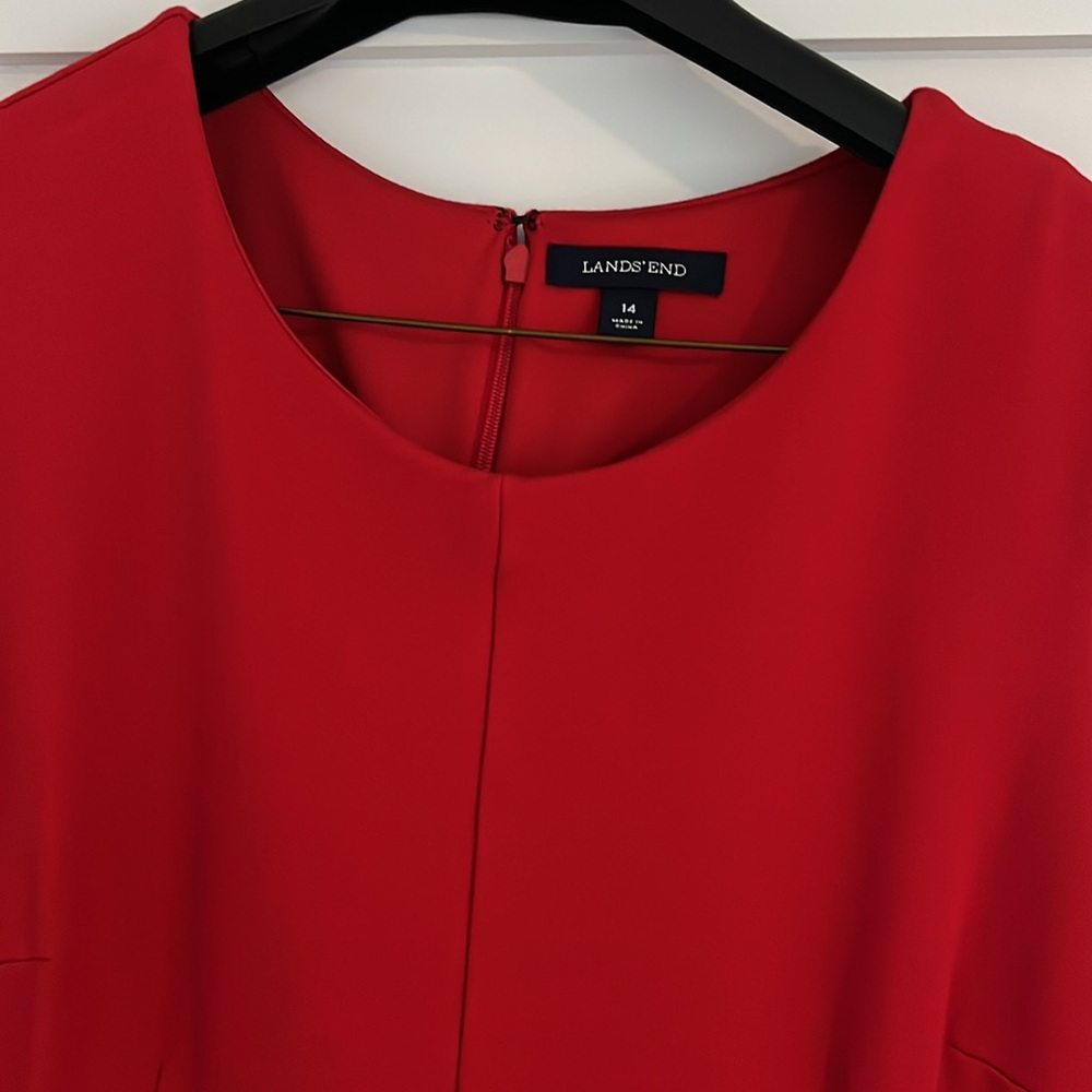 Lands End red ponte dress size 14 - Picture 2 of 3